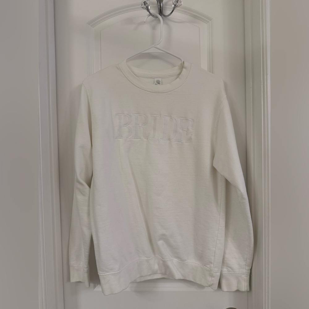 White “Bride” Embroidered Sweatshirt